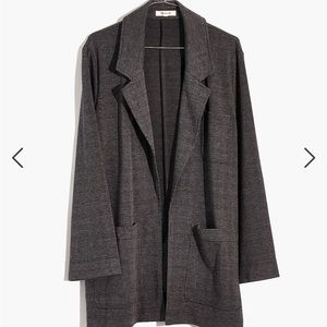 Oversized Knit Blazer in Glen Plaid